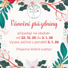 Oznámení o vánočních prázdninách 1