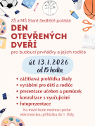 Pozvánka na Den otevřených dveří pro budoucí prvňáčky a jejich rodiče